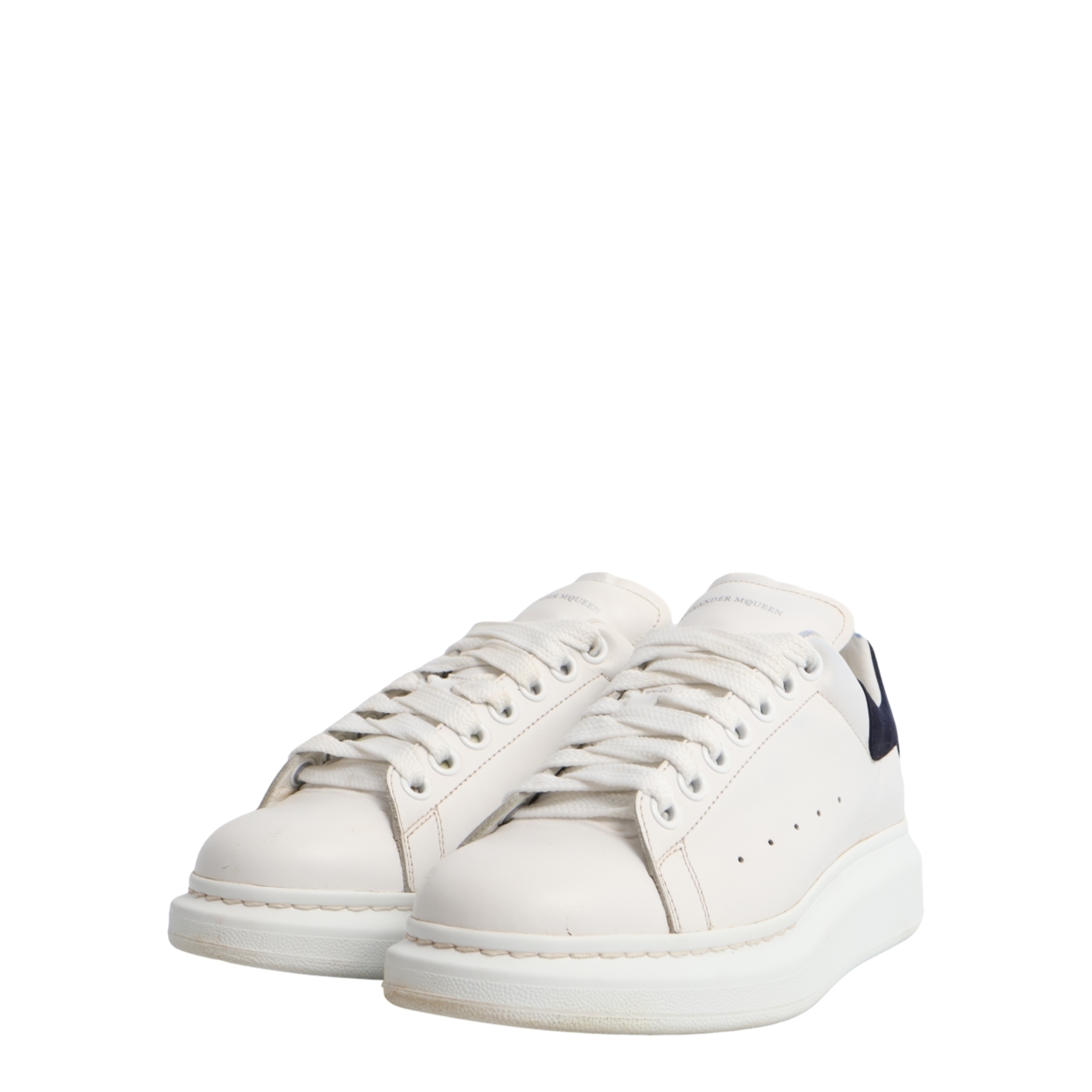 Leather Oversized Sneakers White/Navy