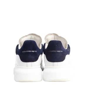 Leather Oversized Sneakers White/Navy, view 4