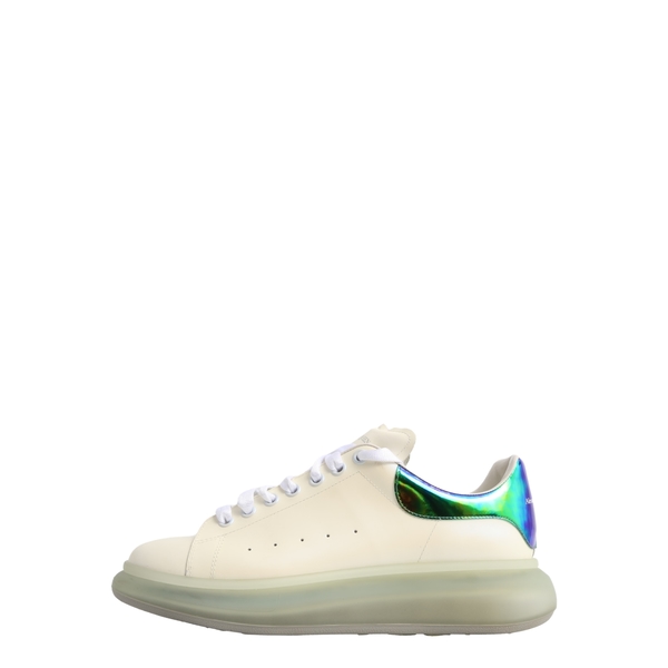 Leather Oversized Sneakers White Iridescent