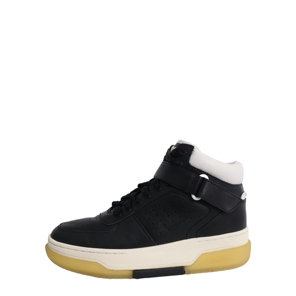 Leather Stadium High Top Sneakers Black