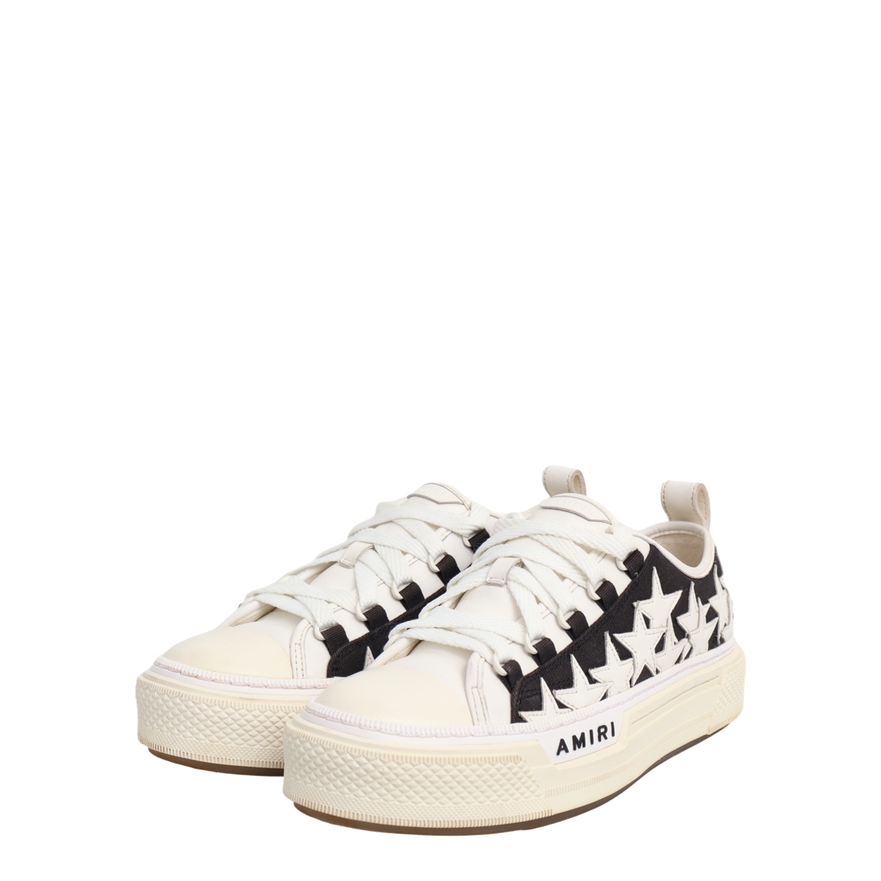 Canvas/Leather Stars Court Sneakers White/Black