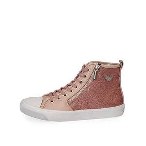 Glitter High Top Sneakers Nude/Pink, view 2