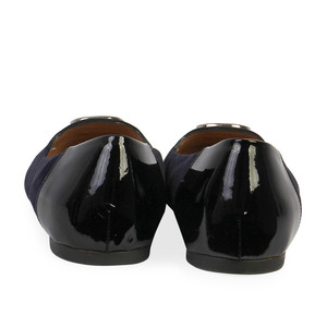 Patent Leather and Suede Ballet Flats Black/Navy, view 4