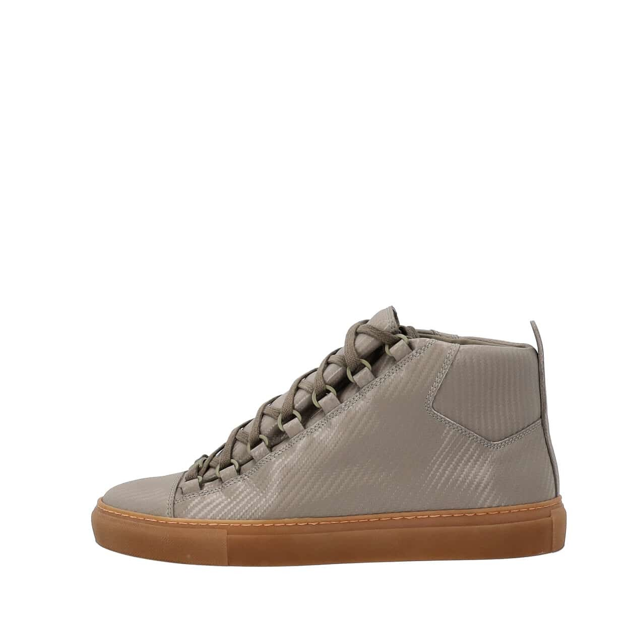靴 BALENCIAGA Arena high Sneaker size 43 BALENCIAGA Leather Arena High Top Sneakers Grey | Luxity