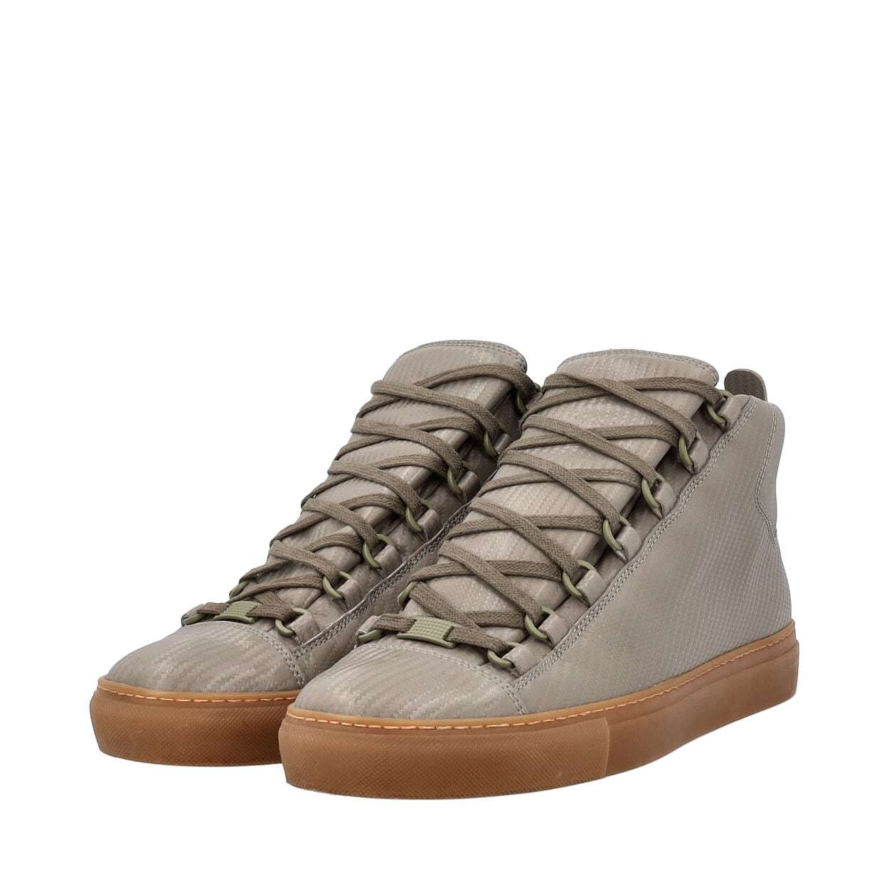 靴 BALENCIAGA Arena high Sneaker size 43 BALENCIAGA Leather Arena High Top Sneakers Grey | Luxity