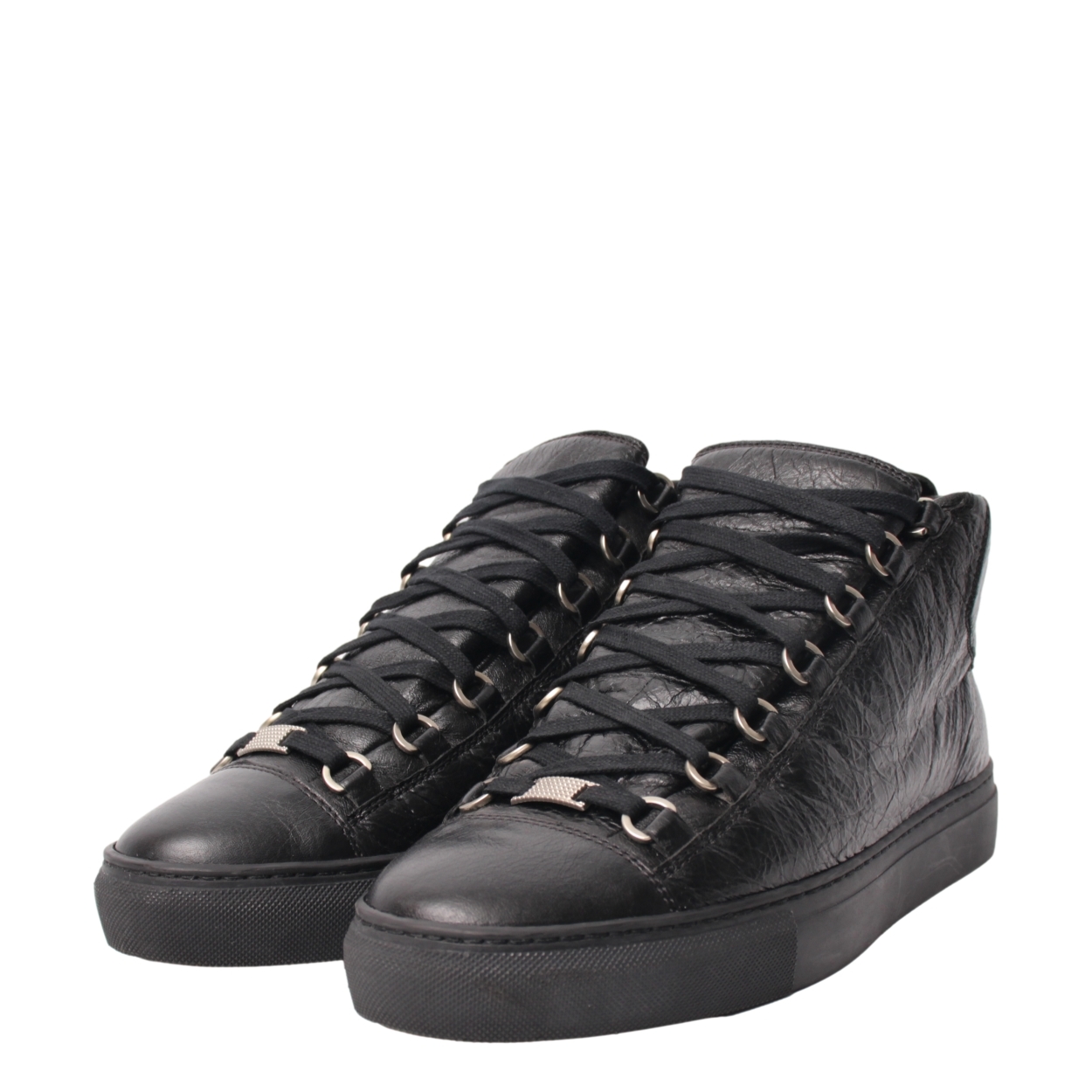 靴 BALENCIAGA Arena high Sneaker size 43 BALENCIAGA Leather Arena High Top Sneakers Grey | Luxity
