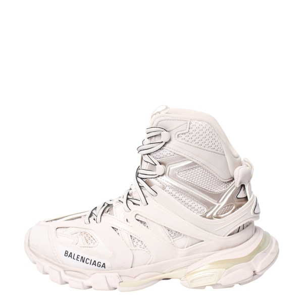 Mixed Material Track Hike Sneakers White