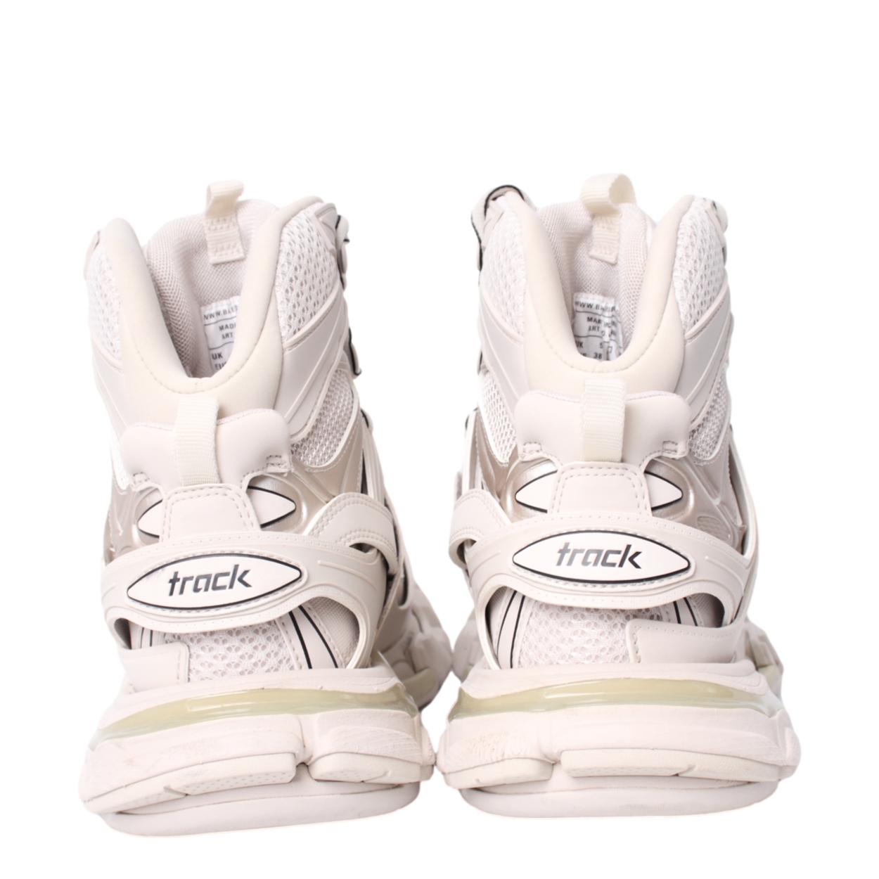 BALENCIAGA Mixed Material Track Hike Sneakers White | Luxity