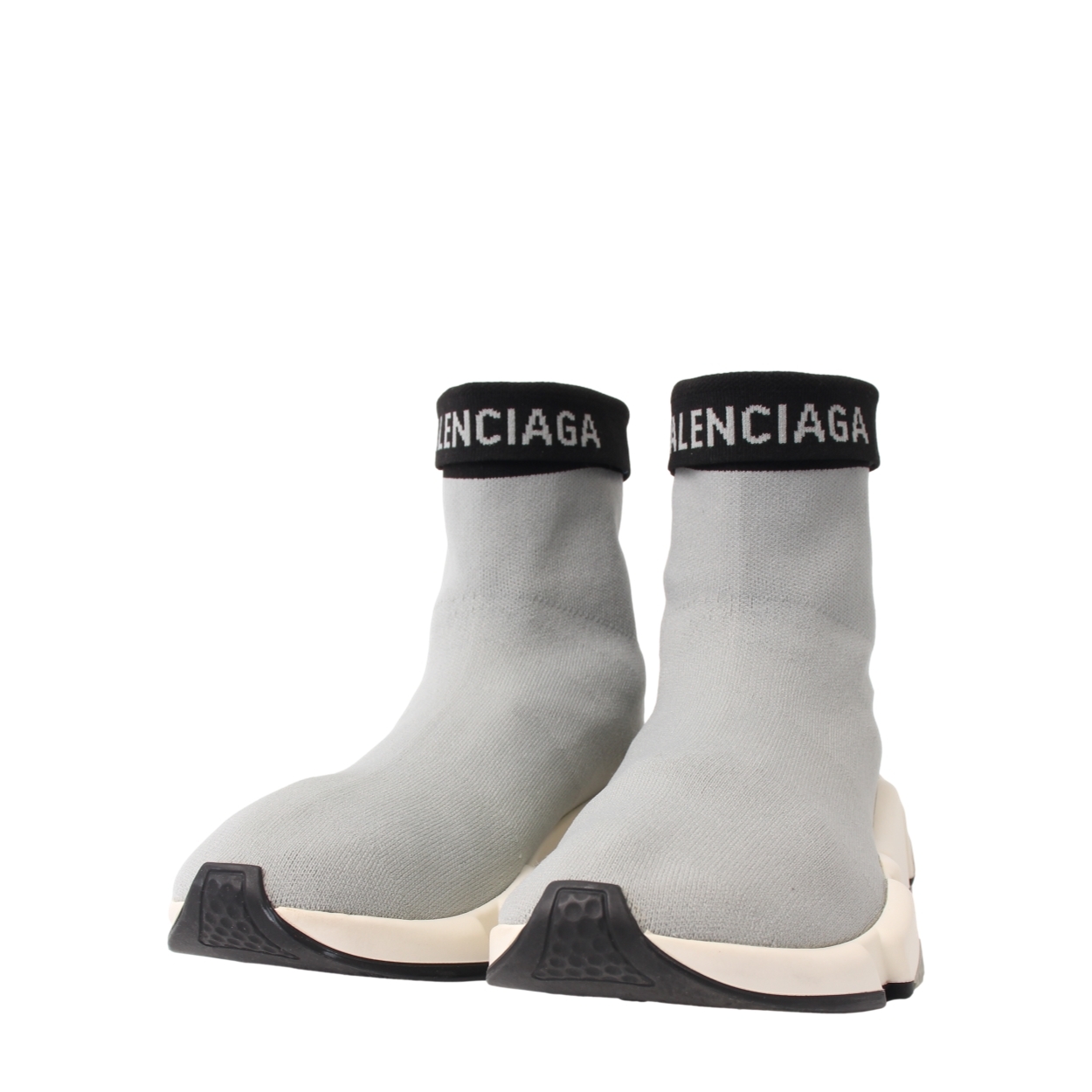 BALENCIAGA Knit Socks Speed Sneakers Grey | Luxity