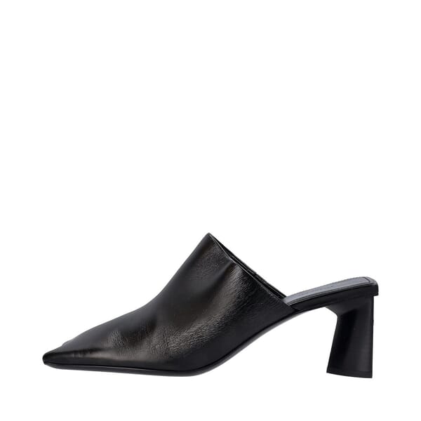 Leather Moon Mules Black
