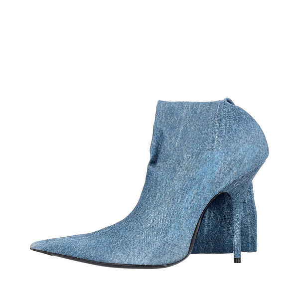 Spandex Denim Knife Thigh High Boots Blue