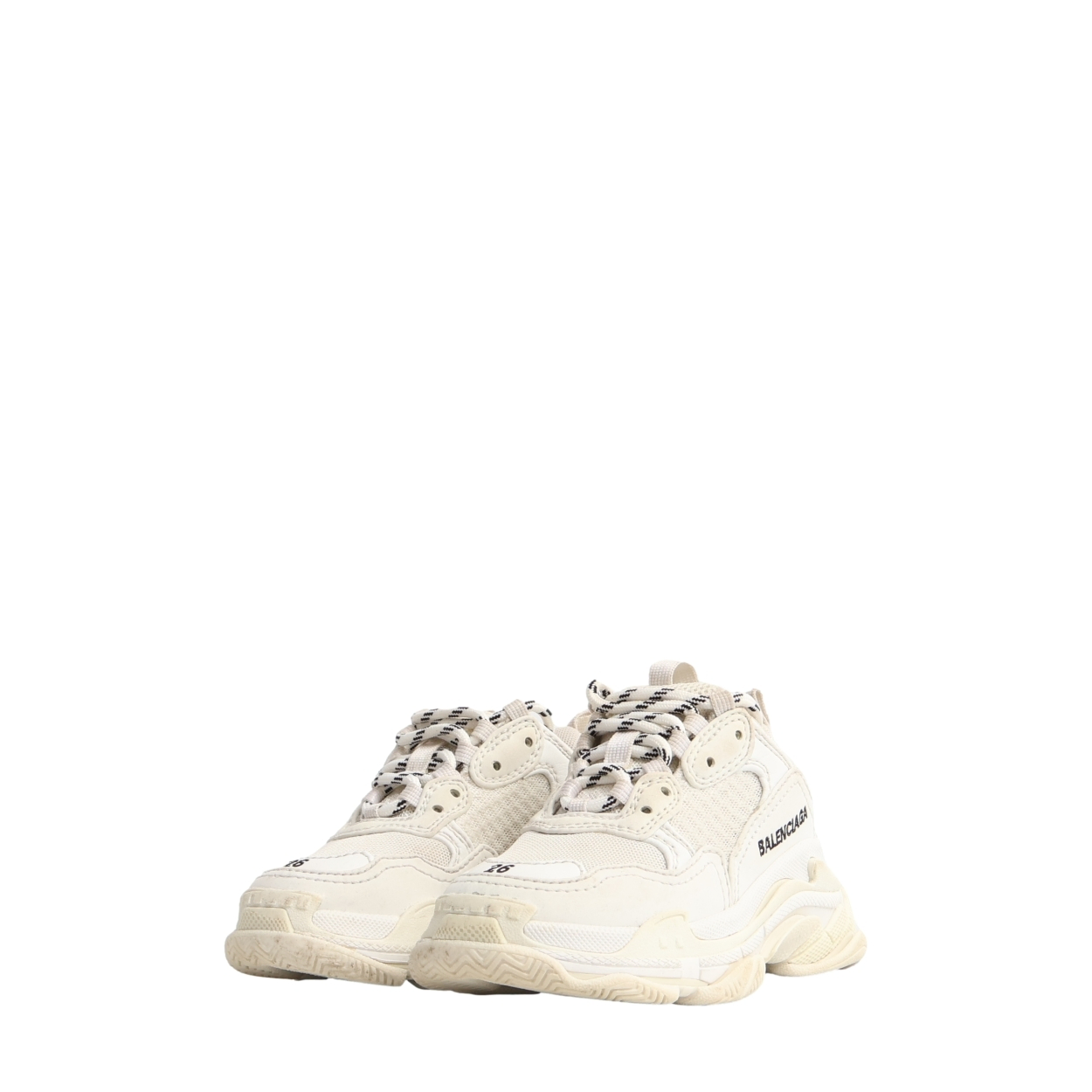 BALENCIAGA キッズ レディース BALENCIAGA Kids Mixed Material Triple S Sneakers White | Luxity