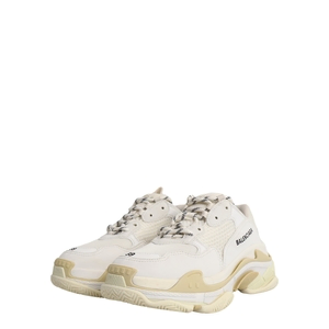Mixed Material Triple S Sneakers White