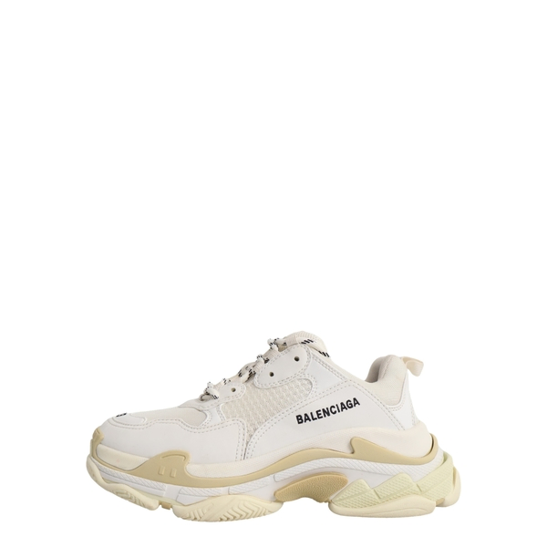Mixed Material Triple S Sneakers White