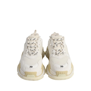 Mixed Material Triple S Sneakers White, view 3