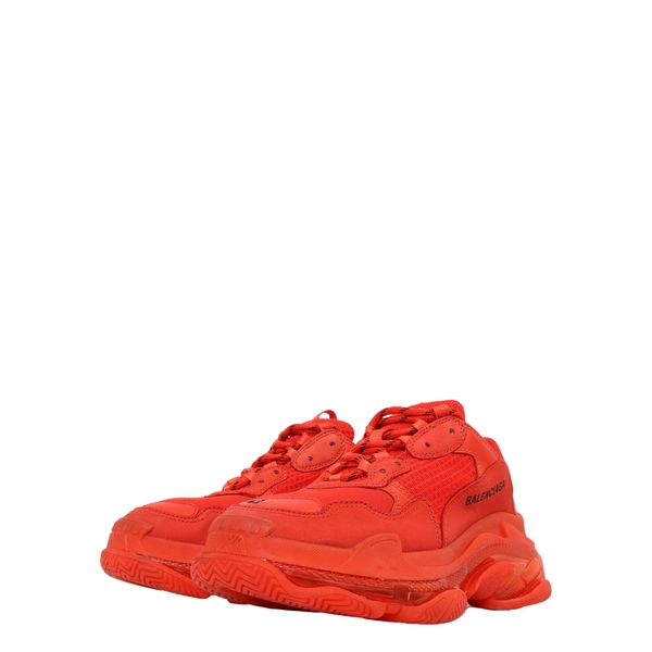 Mixed Material Triple S Sneakers Red
