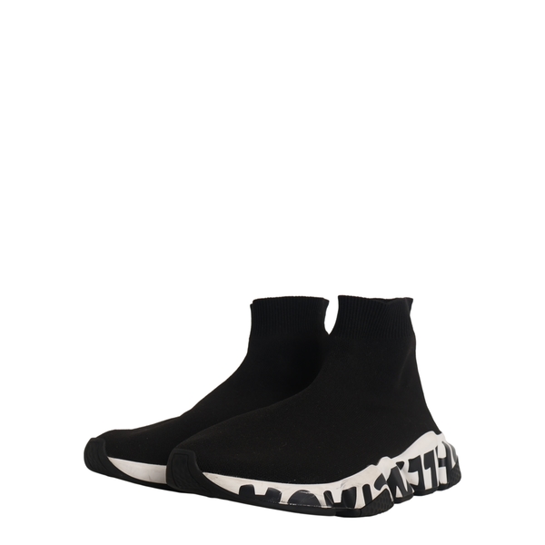 Knit Speed Graffiti Sock Sneakers Black/White