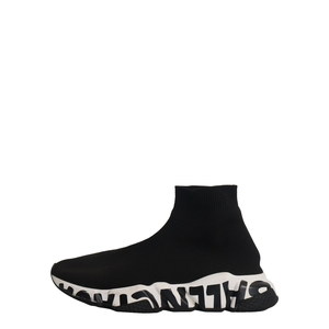 Knit Speed Graffiti Sock Sneakers Black/White, view 2