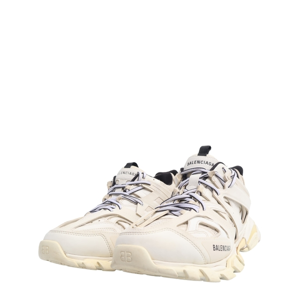 Mixed Material Track Sneakers White