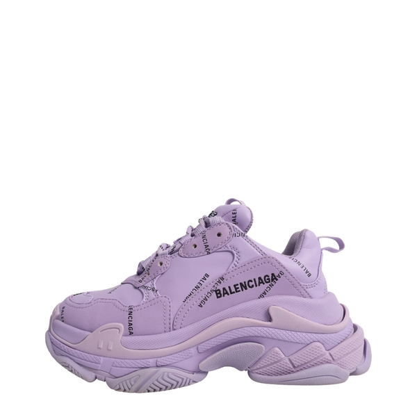 Mixed Material Triple S Allover Logo Sneakers Lilac