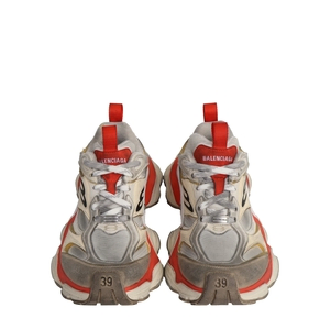 Mixed Material Distressed Cargo Sneakers Red/Grey, view 3