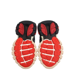 Mixed Material Track Sneakers Black/Red, view 5