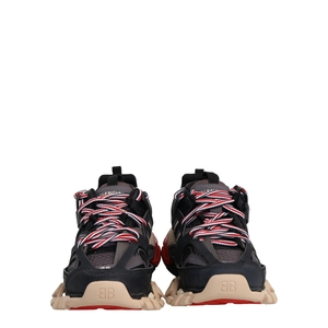 Mixed Material Track Sneakers Black/Red, view 3