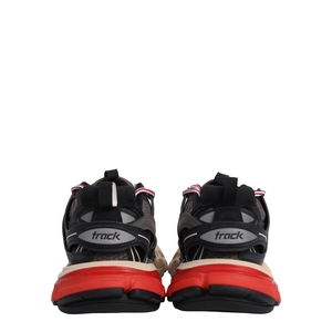 Mixed Material Track Sneakers Black/Red, view 4