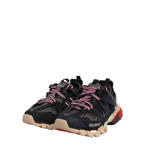 Mixed Material Track Sneakers Black/Red