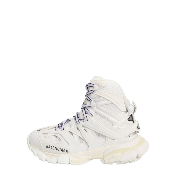 Mixed Material Track Hike Sneakers White