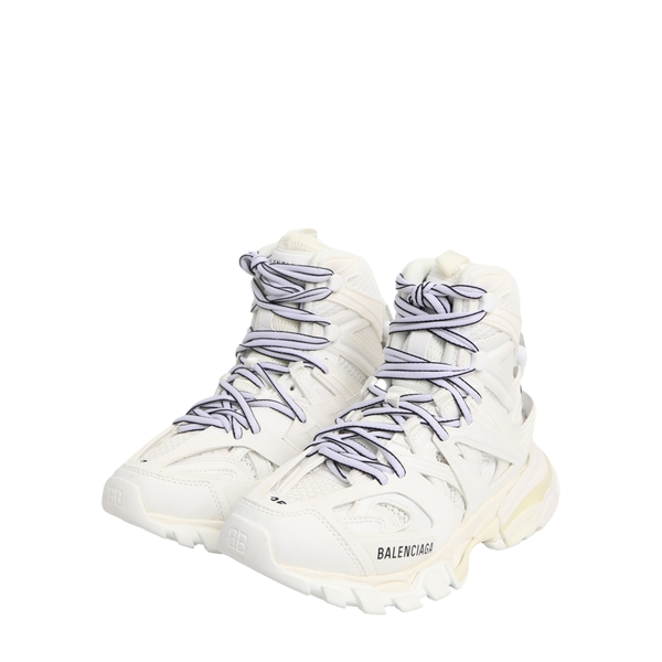 Mixed Material Track Hike Sneakers White
