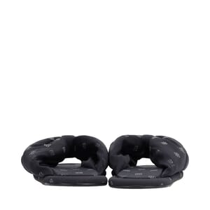 Mixed Material BB Allover Knot Slide Slippers Black, view 3