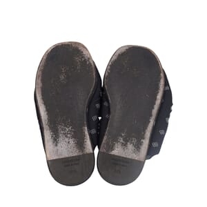 Mixed Material BB Allover Knot Slide Slippers Black, view 5