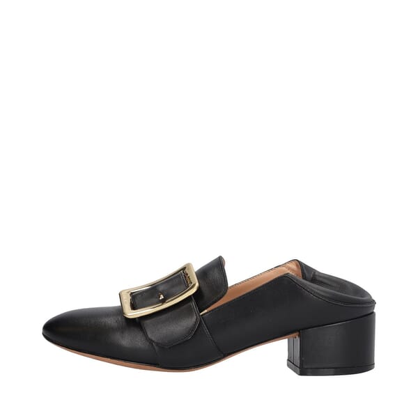 Leather Janelle Buckle Pumps Black