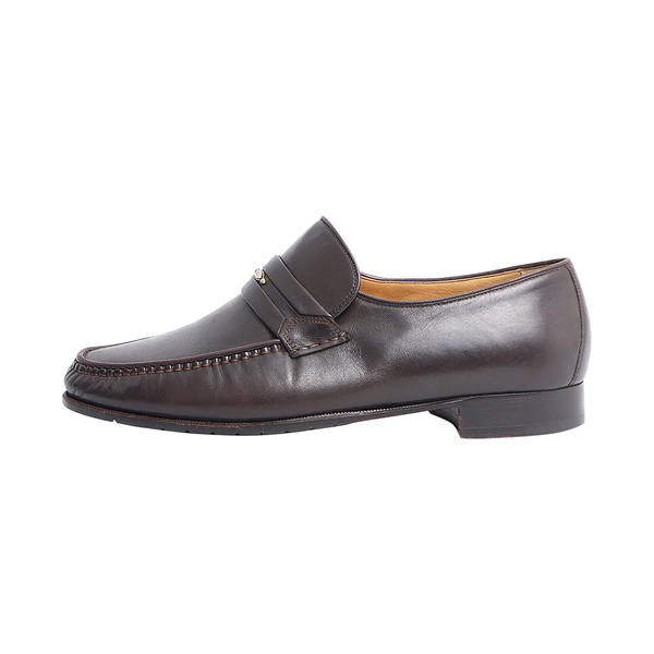 Leather Logo Loafers Dark Brown