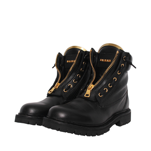 BALMAIN Leather Taiga Ranger Boots Black | Luxity