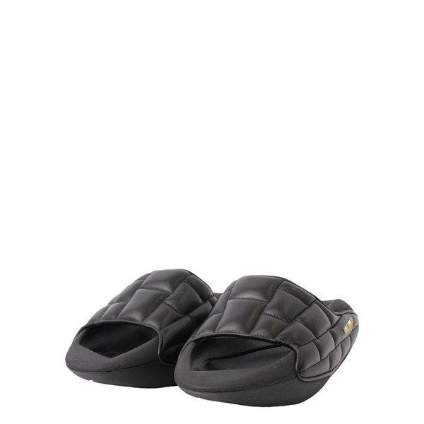 Quilted Leather B-IT Slides Black