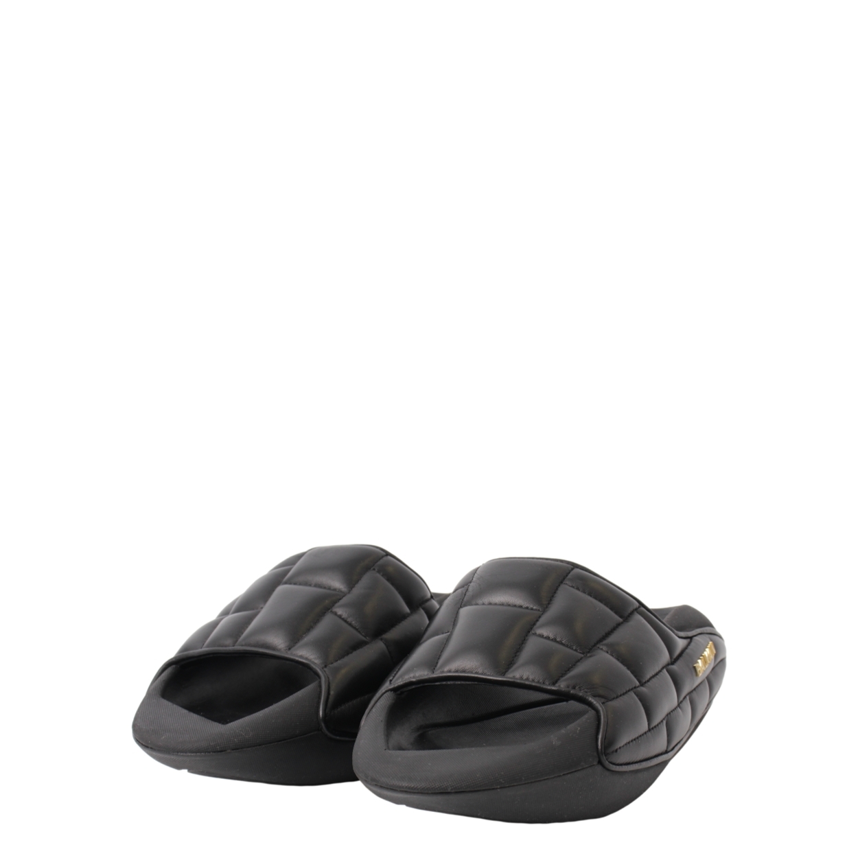 BALMAIN Quilted Leather B-IT Slides Black | Luxity