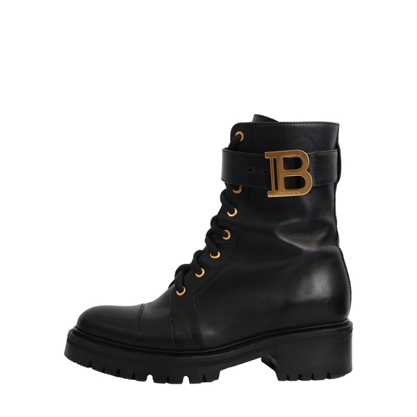 Leather Ranger Combat Boots Black