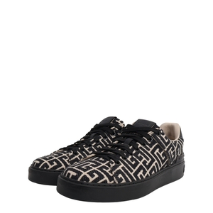 Canvas Jacquard B-Court Sneakers Black/White