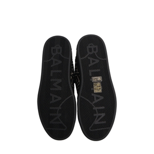 Canvas Jacquard B-Court Sneakers Black/White, view 5