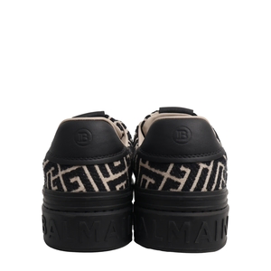 Canvas Jacquard B-Court Sneakers Black/White, view 4