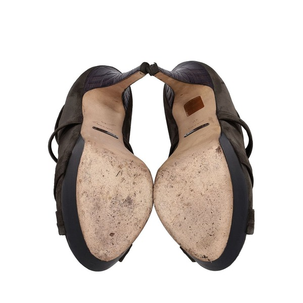Suede Berkeley Peep Toe Pumps Anthracite