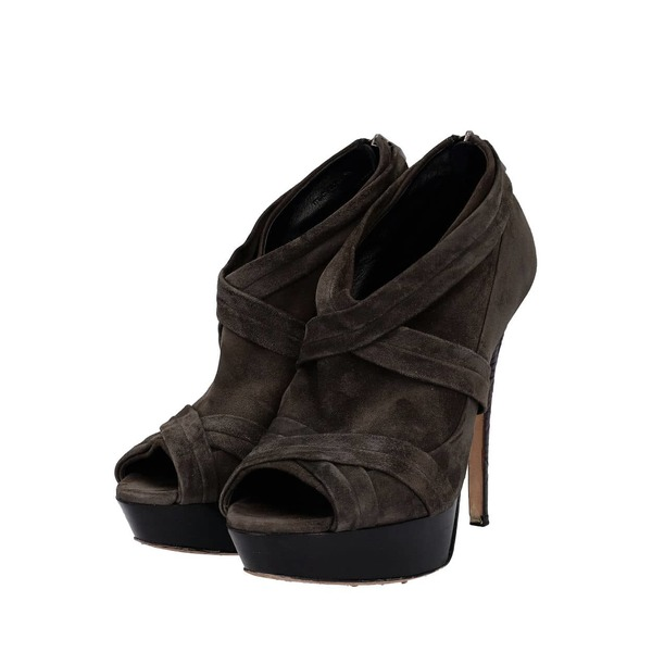 Suede Berkeley Peep Toe Pumps Anthracite