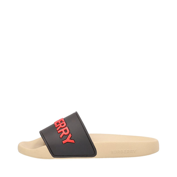 Rubber Logo Slides Beige/Black/Red