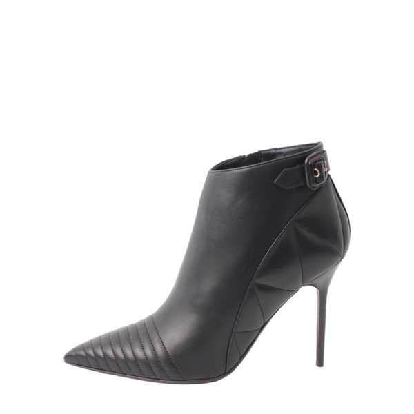 Leather Quilted Alexandra Ankle Boots Black