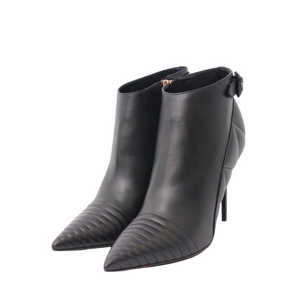 Leather Quilted Alexandra Ankle Boots Black