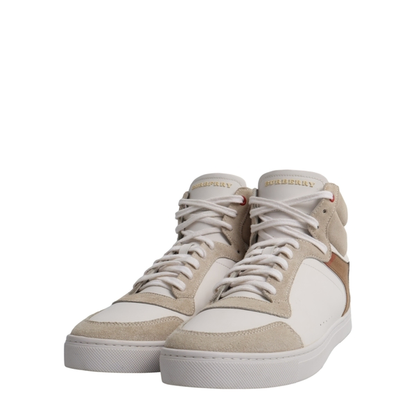 Mixed Material Reeth High Top Sneakers White