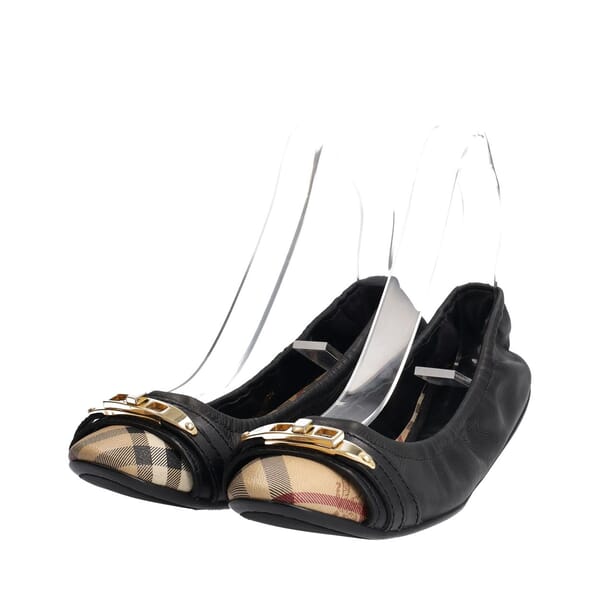 Leather Drayton Ballerina Flats Black/Beige