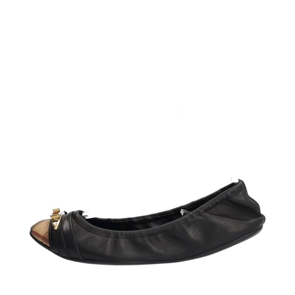 Leather Drayton Ballerina Flats Black/Beige